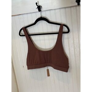 SKIMS Cotton Rib Tank Bralette Brown Size 3XL